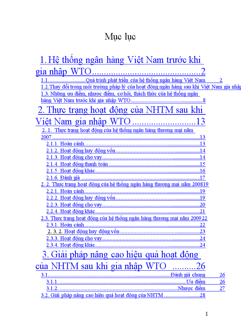 Thực trạng hoạt động của NHTM sau khi Việt Nam gia nhập WTO