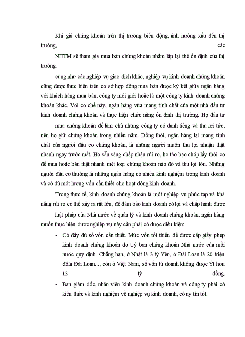 image for page Thị trường chứng khoán và vai trò của hệ thống ngân hàng thương mại trong thị trường chứng khoán