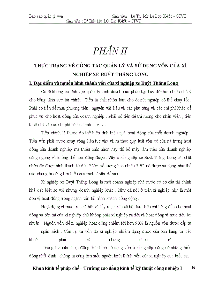 image for page Báo cáo về công tác quản lý cốn tại Xí nghiệp xe Buýt Thăng Long
