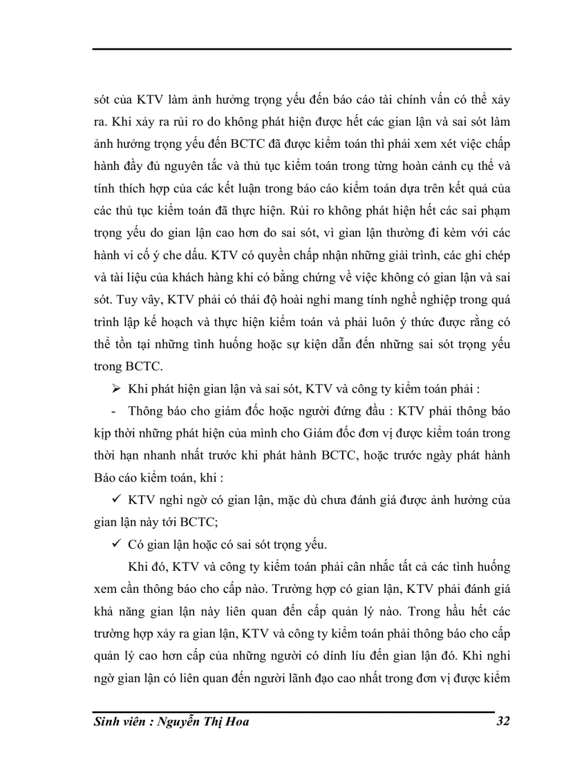 image for page Gian lận và sai sót với trách nhiệm của kiểm toán viên trong kiểm toán