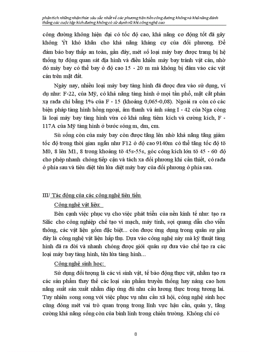 image for page Phân tích những nhận thức sâu sắc nhất về các phương tiện tiến ngành đường không và khả năng đánh thắng các cuộc tập kích đường không có sử dụnh vũ khí ng nghệ cao