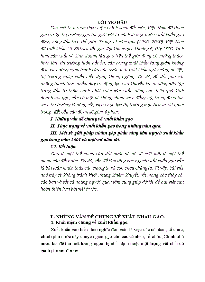 image for page Ốgiải pháp nhăm góp phần tăng kim ngạch xuất khẩu gạo trong năm 2001 và một vài năm tới.