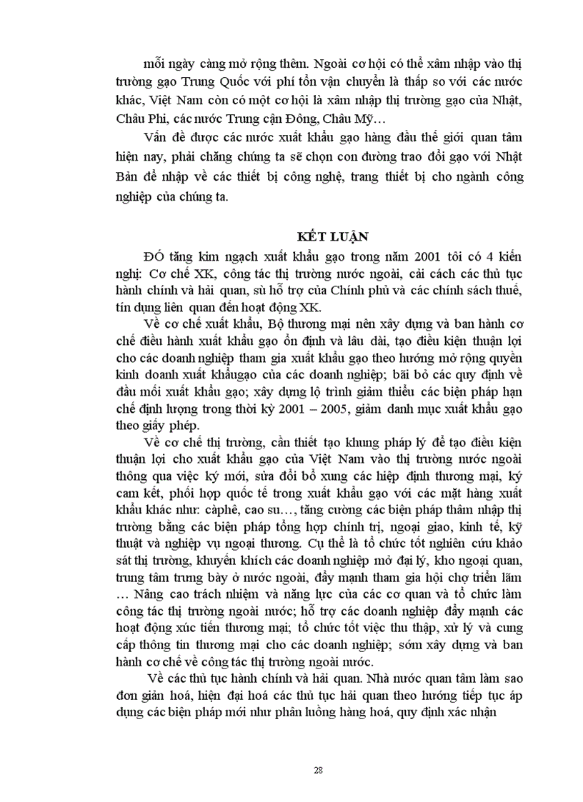 image for page Ốgiải pháp nhăm góp phần tăng kim ngạch xuất khẩu gạo trong năm 2001 và một vài năm tới.