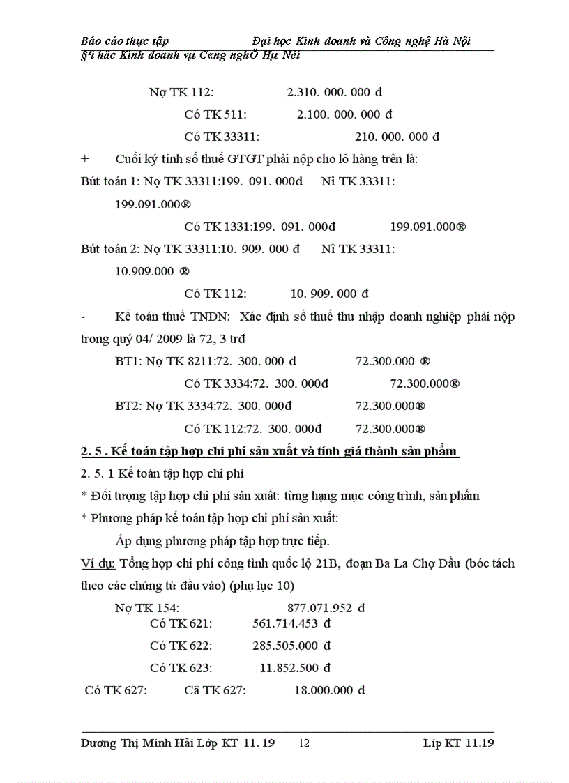 image for page Báo cáo về công ty vận tải và xây dựng