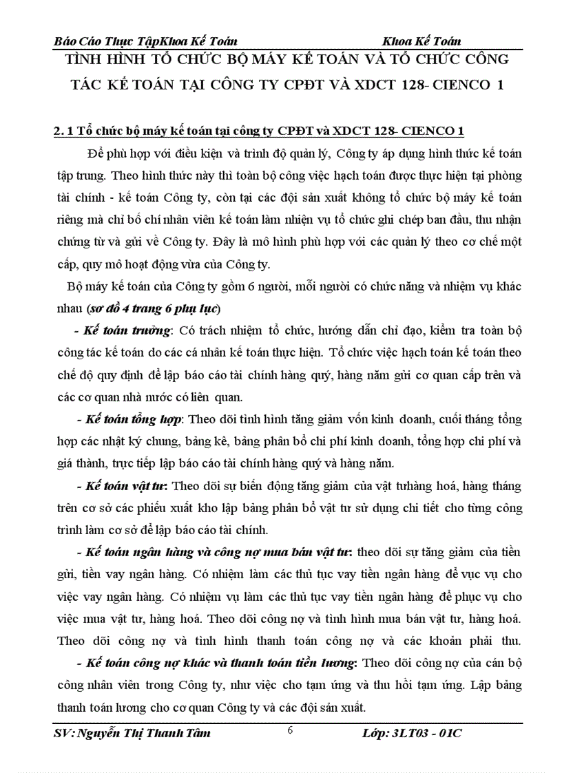 image for page Báo cáo về công ty CPĐT và XDCT 128-CIENCO 1