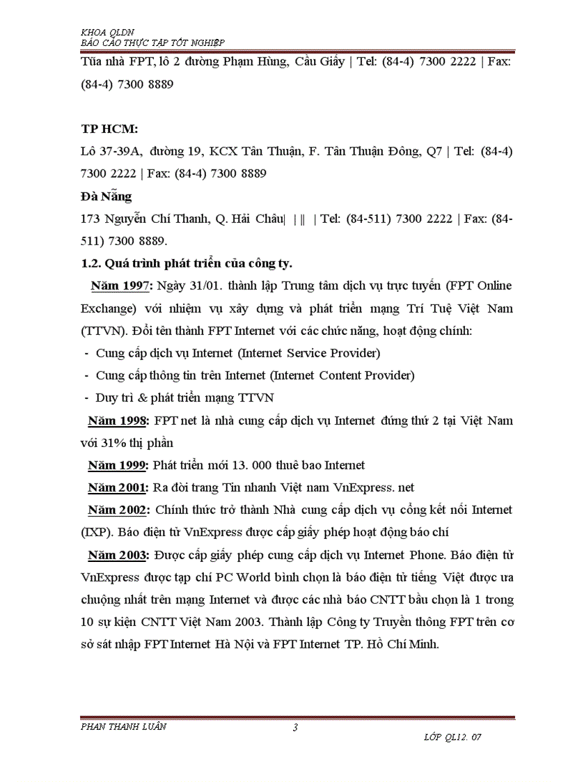 image for page Báo cáo về công ty FPT Telecom