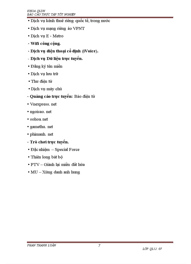 image for page Báo cáo về công ty FPT Telecom