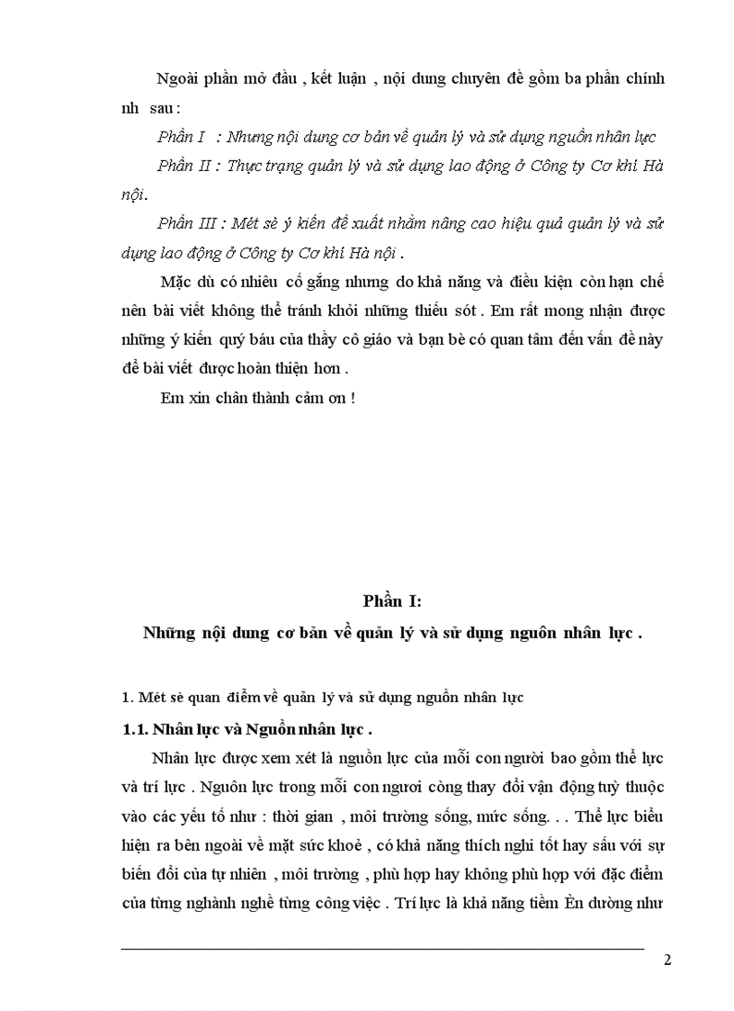 image for page Nâng cao hiệu quả sử dụng nguồn nhân lực tại Công ty Cơ khí Hà nội