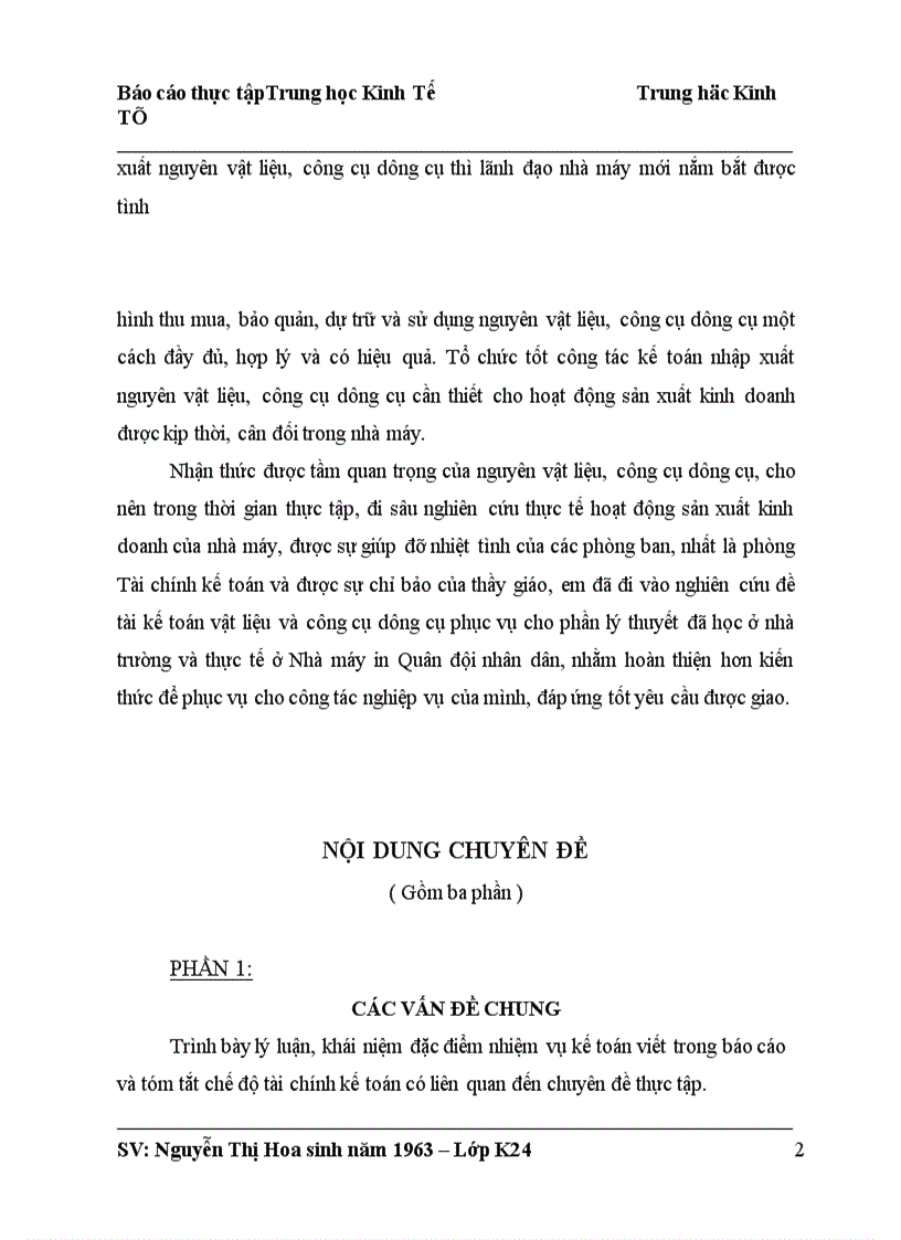 image for page Công tác kế toán vật liệu, công cụ dụng cụ tại nhà máy in QĐND