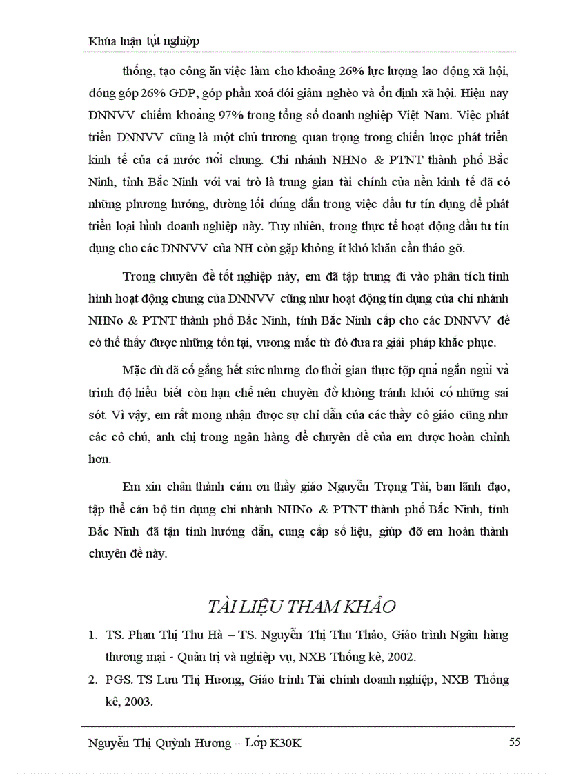 image for page Nâng cao chất lượng tín dụng đối với doanh nghiệp nhỏ và vừa tại chi nhánh Ngân hàng Nông nghiệp và Phát triển Nông thôn chi nhánh thành phố Bắc Ninh, tỉnh Bắc Ninh