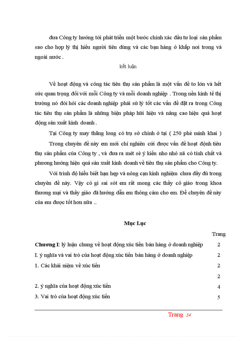 image for page Các biện pháp đẩy mạnh việc tiêu thụ sản phẩm của công ty may thănglong