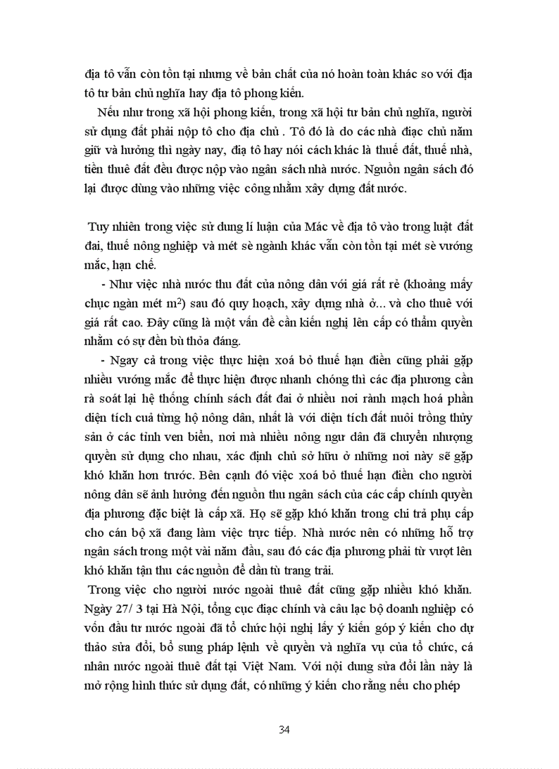 image for page Lý luận về địa tô của CácMac và sự vận dụng vào chính sách đất đai ở Việt Nam hiện nay.