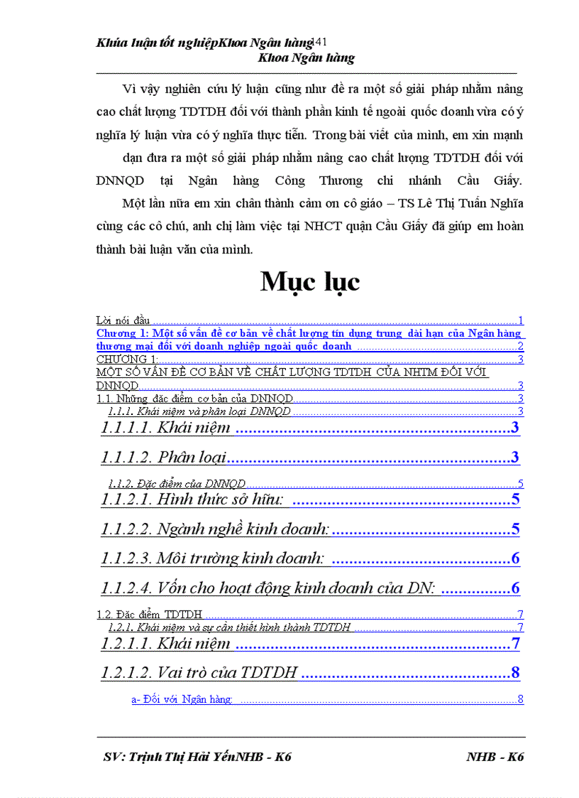 image for page Giải pháp nâng cao chất lượng tín dụng trung dài hạn đối với doanh nghiệp ngoài quốc doanh tại Ngân hàng Công Thương chi nhánh Cầu Giấy