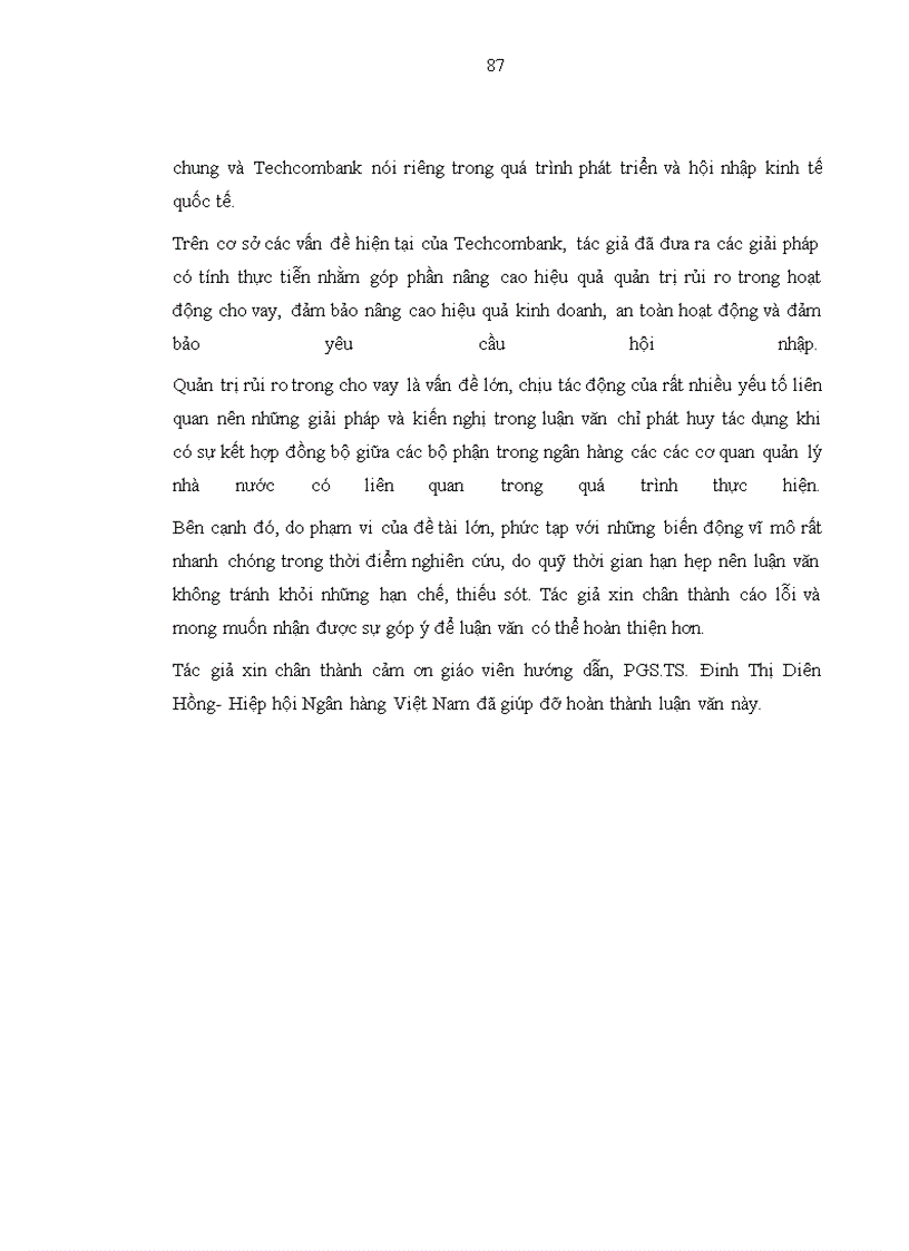 image for page Quản trị rủi ro trong hoạt động cho vay tại Ngân hàng thương mại cổ phần kỹ thương Việt Nam