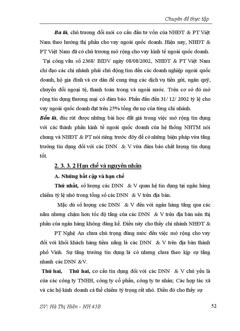 image for page Giải pháp mở rộng cho vay đối với các doanh nghiệp nhỏ và vừa tại chi nhánh Ngân hàng Đầu tư và Phát triển Nghệ An