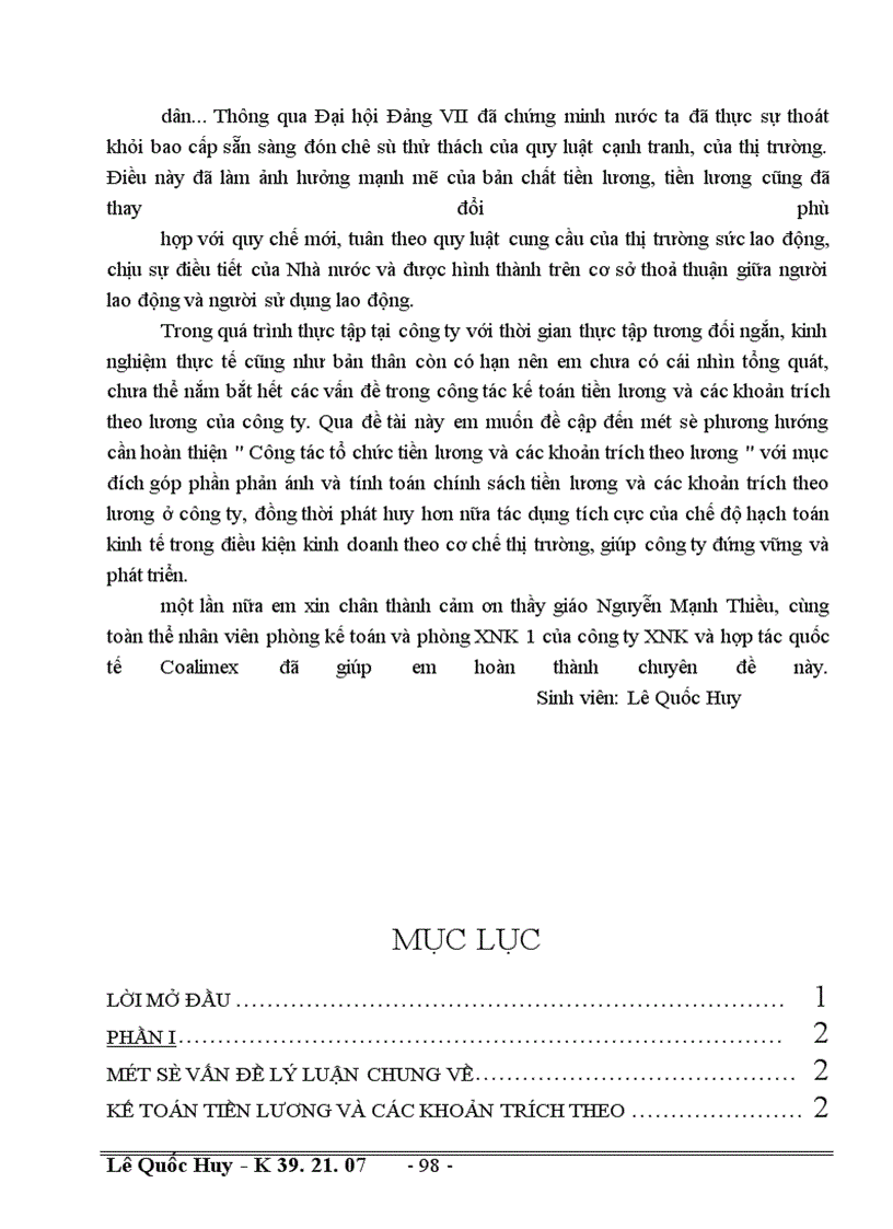 image for page Kế toán tiền lương và các khoản trích theo lương tại công ty XNK và hợp tác quốc tế Coalimex