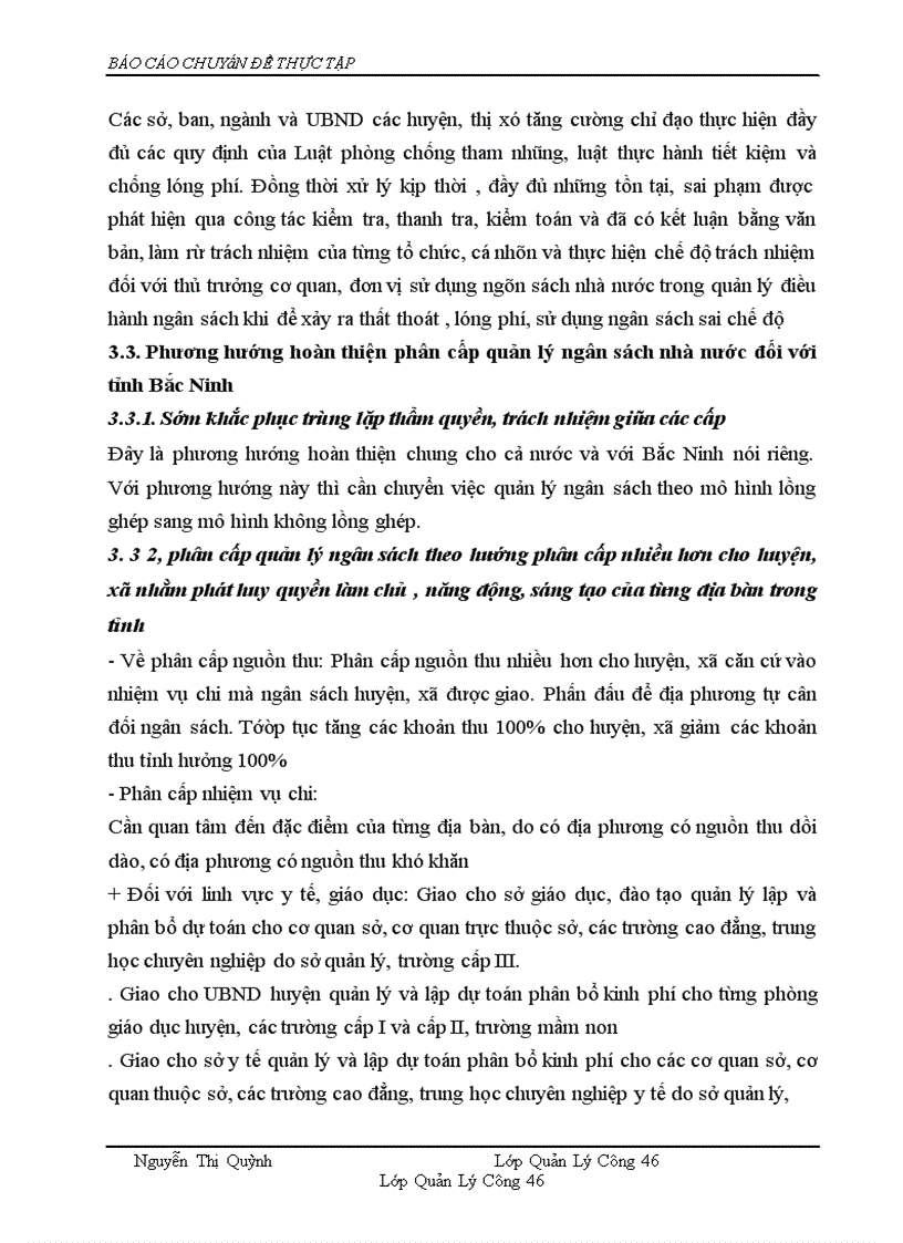 image for page Phân cấp quản lý ngân sách nhà nước giữa Tỉnh và huyện, xã ở tỉnh Bắc Ninh- Thực trạng, phương hướng, giải pháp hoàn thiện