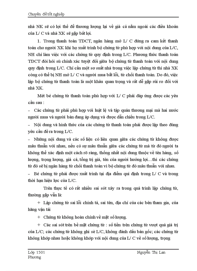 image for page Giải pháp nhằm hạn chế rủi ro trong phương thức thanh toán tín dụng chứng từ tại Ngân hàng Công thương Đống Đa.
