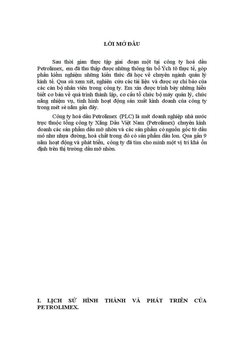 Báo cáo thực tập: công ty hoá dầu Petrolimex.