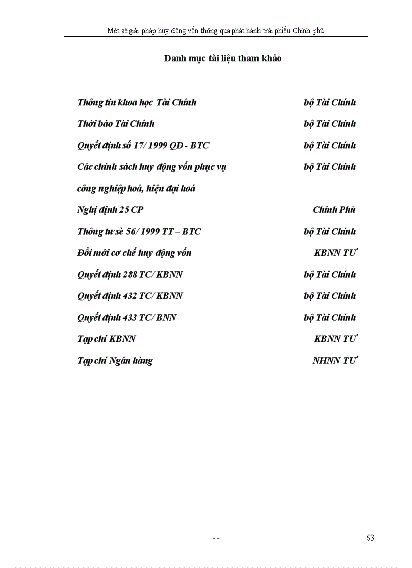image for page Một số giải pháp huy động vốn thông qua phát hành trái phiếu Chính phủ ở KBNN Hà Tây.
