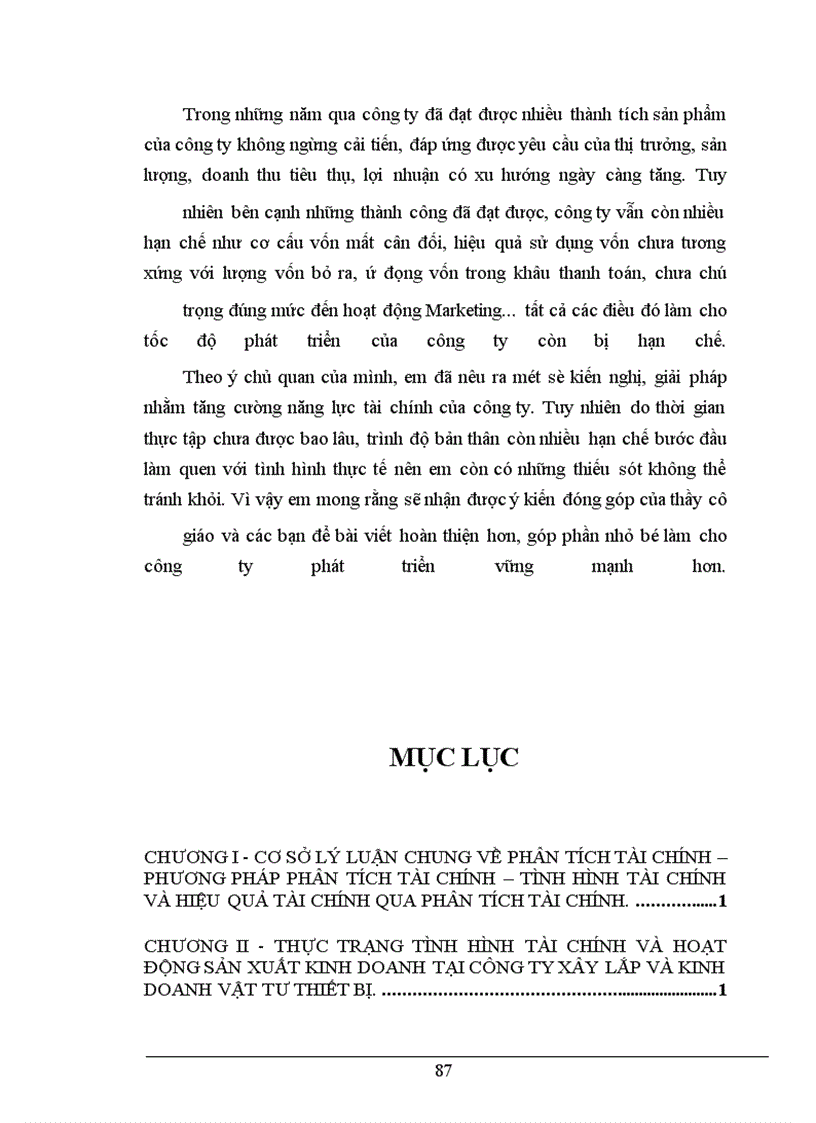 image for page Phân tích tài chính và các giải pháp nhằm tăng cường năng lực tài chính tại Công ty Công ty Xây Lắp và Kinh Doanh Vật Tư Thiết Bị.