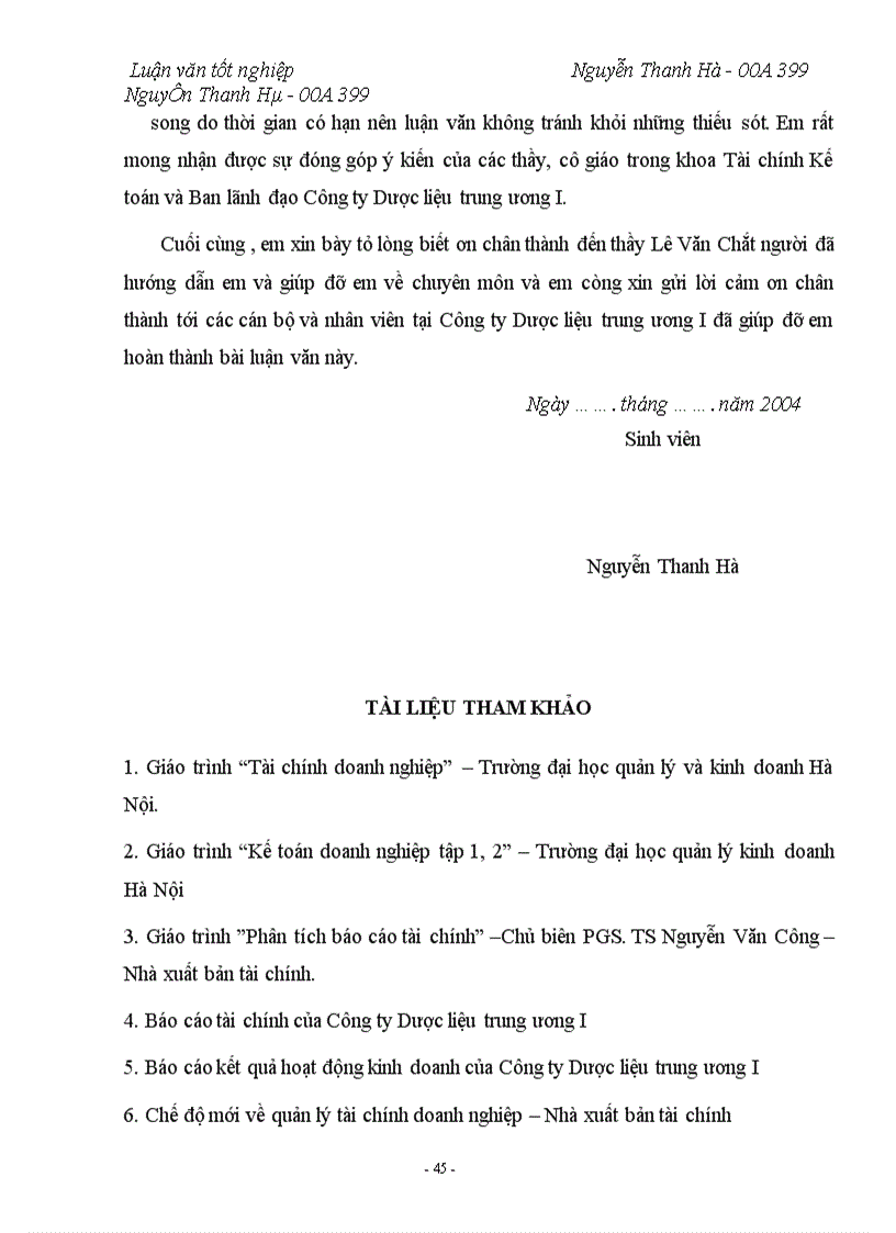 image for page Lợi nhuận và một số biện pháp tài chính nhằm tăng lợi nhuận tại Công ty Dược Liệu TW I.