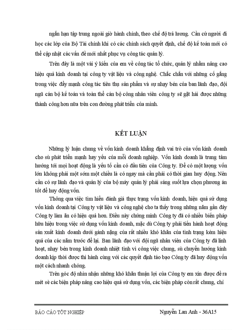 image for page Vốn kinh doanh và những biện pháp nâng cao hiệu quả sử dụng vốn kinh doanh ở Công ty vật liệu và công nghệ.