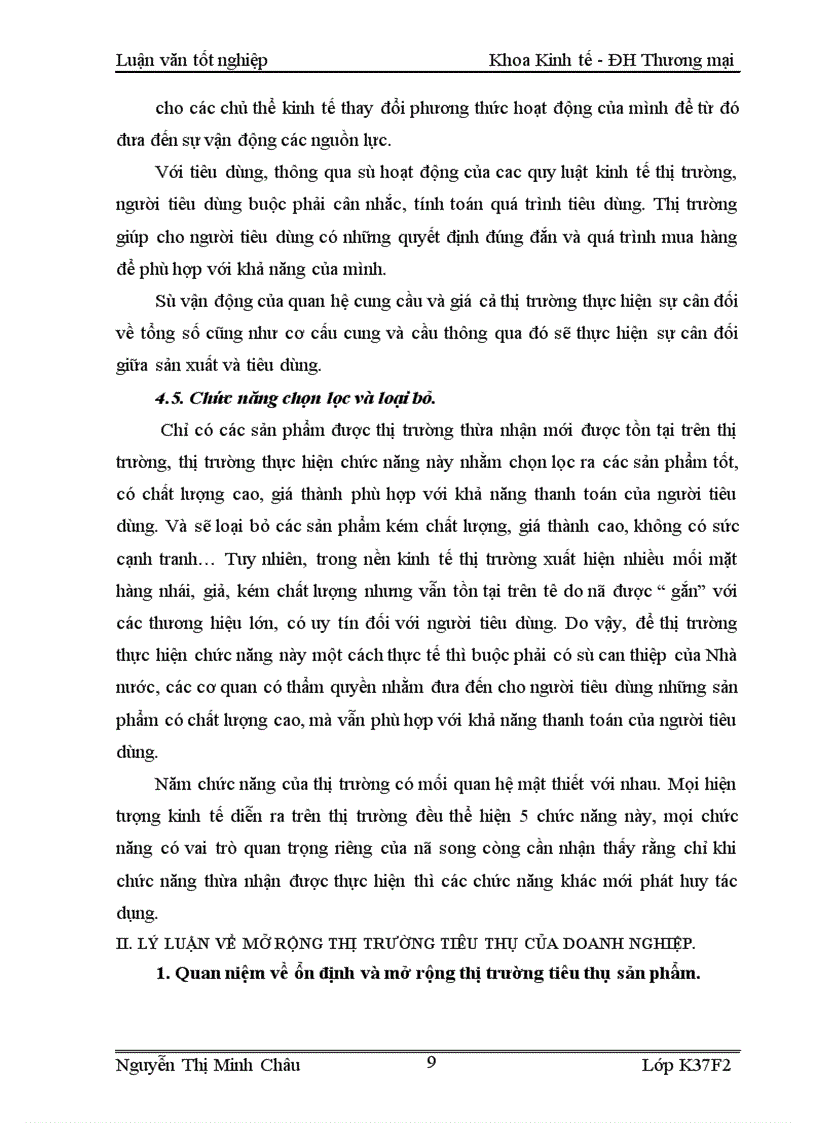 image for page Luận văn tốt nghiệp Cơ sở lý luận về ổn định và mở rộng thị trường của các Doanh nghiệp