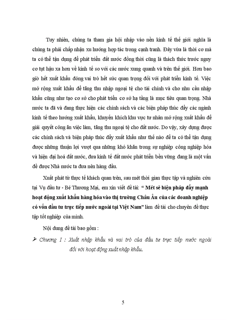 image for page Một số biện pháp đẩy mạnh hoạt động xuất khẩu hàng hóa vào thị trường Châu Âu của các doanh nghiệp có vốn đầu tư trực tiếp nước ngoài tại Việt Nam