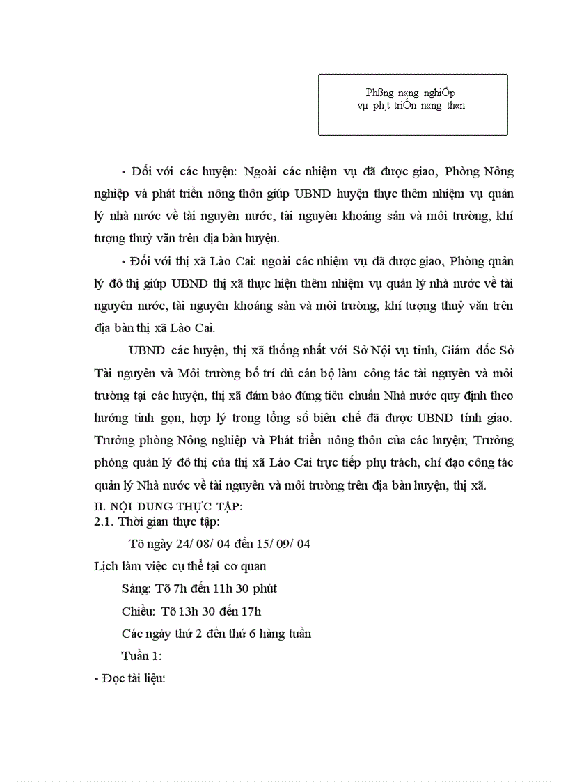 image for page Thực tập tổng hợp tại Sở Tài nguyên & Môi trường tỉnh Lào Cai