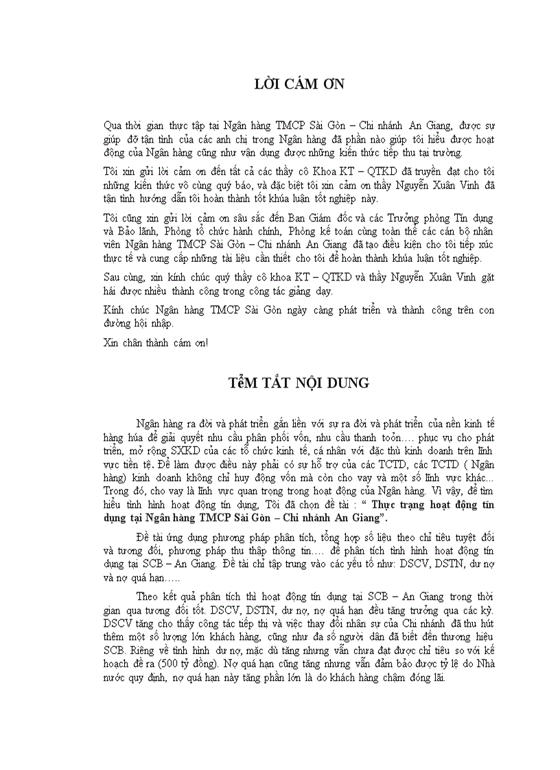 image for page Thực trạng hoạt động tín dụng tại Ngân hàng TMCP Sài Gòn – Chi nhánh An Giang