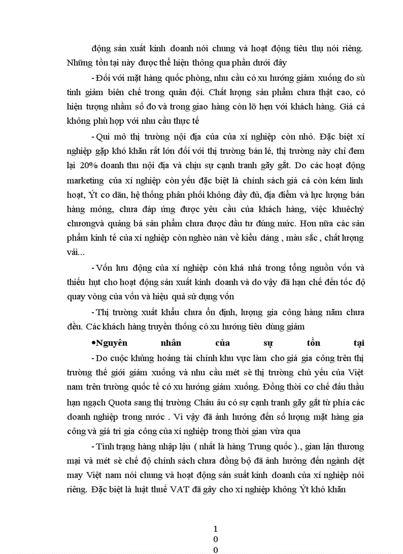 image for page Thực trạng và một số biện pháp cơ bản nhằm duy trì và mở rộng thị trường tiêu thụ sản phẩm tạI xí nghiệp may đo X19 thuộc công ty 247- bộ quốc phòng