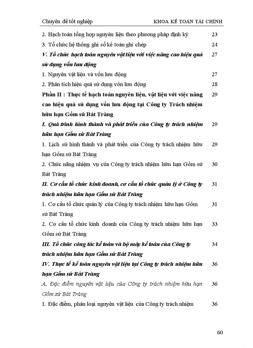 image for page Hoàn thiện hạch toán nguyên liệu, vật liệu với việc nâng cao hiệu quả sử dụng vốn lưu động trong sản xuất kinh doanh tại Công ty trách nhiệm hữu hạn Gốm sứ Bát Tràng