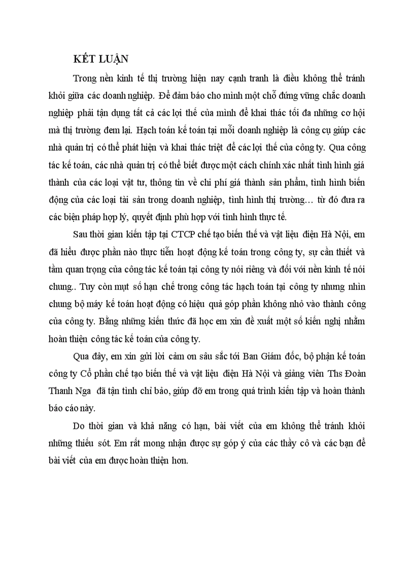 image for page Tổ chức bộ máy kế toán và hệ thống kế toán tại công ty Cổ phần chế tạo biến thế và vật liệu điện Hà Nội