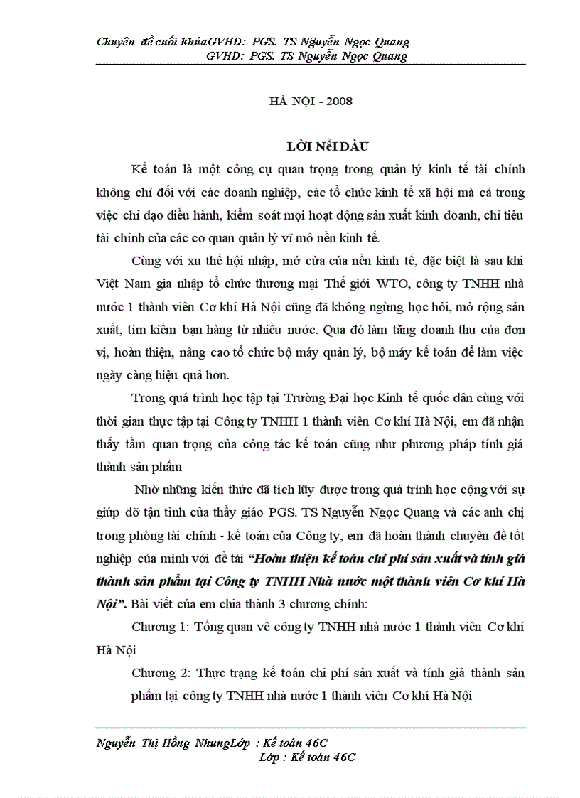 image for page Hoàn thiện kế toán chi phí sản xuất và tính giá thành sản phẩm tại Công ty TNHH Nhà nước một thành viên Cơ khí Hà Nội