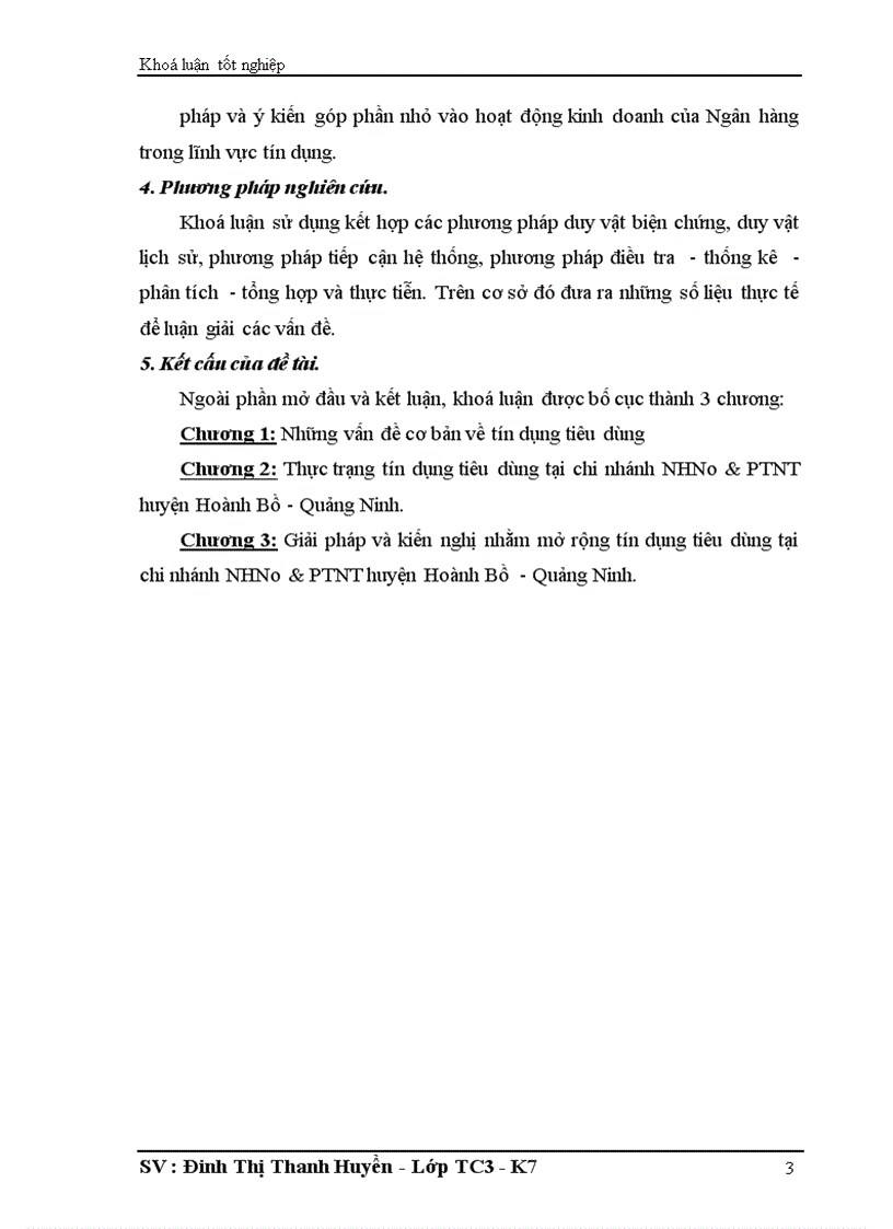 image for page Giải pháp mở rộng và nâng cao chất lượng tín dụng tiêu dùng tại Chi nhánh NHNo &PTNT Hoành Bồ - Quảng Ninh