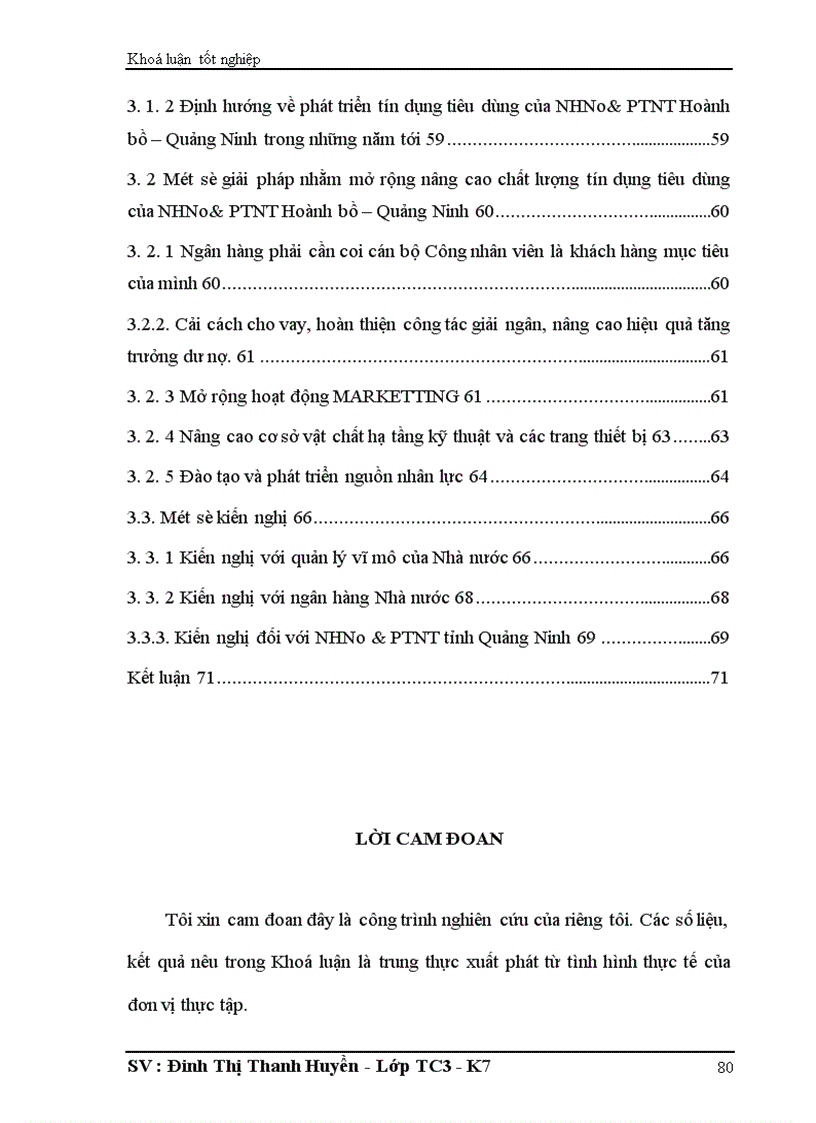image for page Giải pháp mở rộng và nâng cao chất lượng tín dụng tiêu dùng tại Chi nhánh NHNo &PTNT Hoành Bồ - Quảng Ninh
