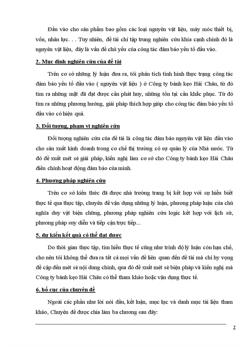 image for page Đảm bảo yếu tố đầu vào ( nguyên vật liệu ) ở Công ty bánh kẹo Hải Châu