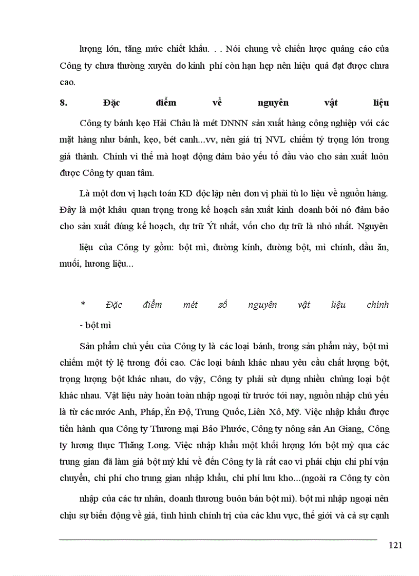 image for page Đảm bảo yếu tố đầu vào ( nguyên vật liệu ) ở Công ty bánh kẹo Hải Châu