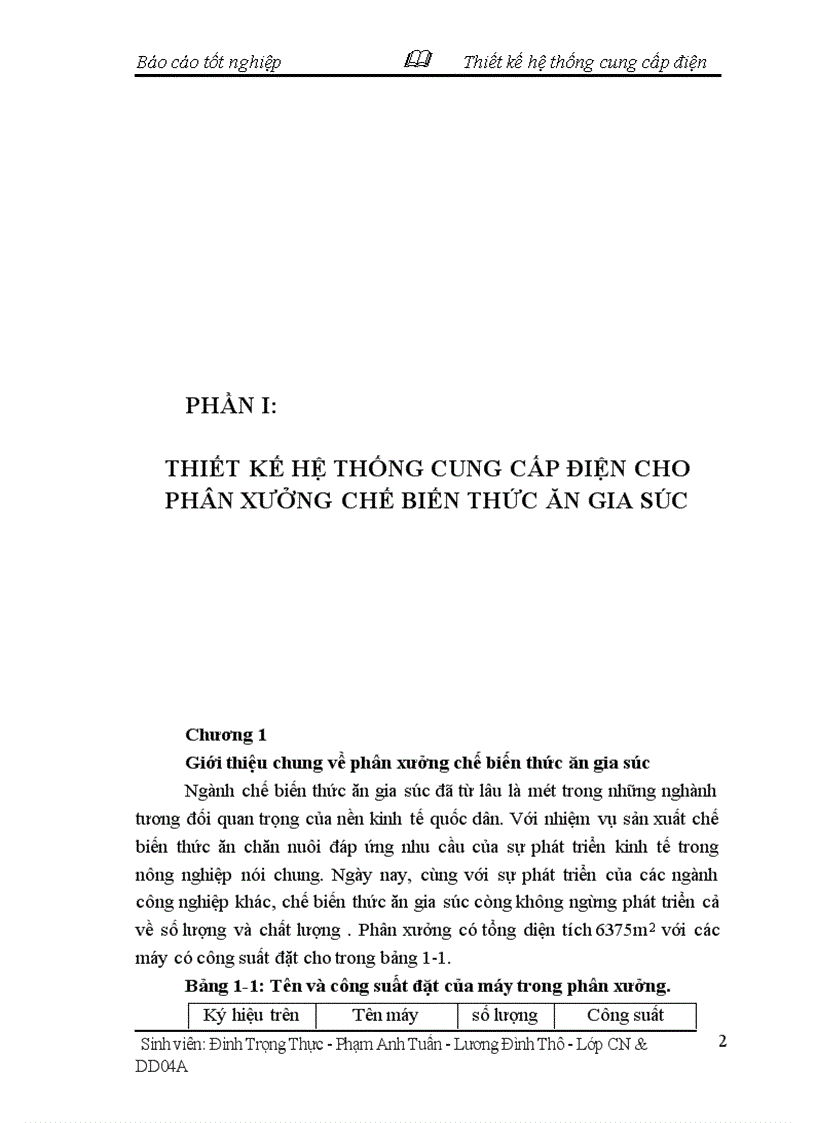 image for page Thiết kế chọn thiết bị lắp đặt hệ thống cung cấp điện cho một xưởng chế biến thức ăn gia súc