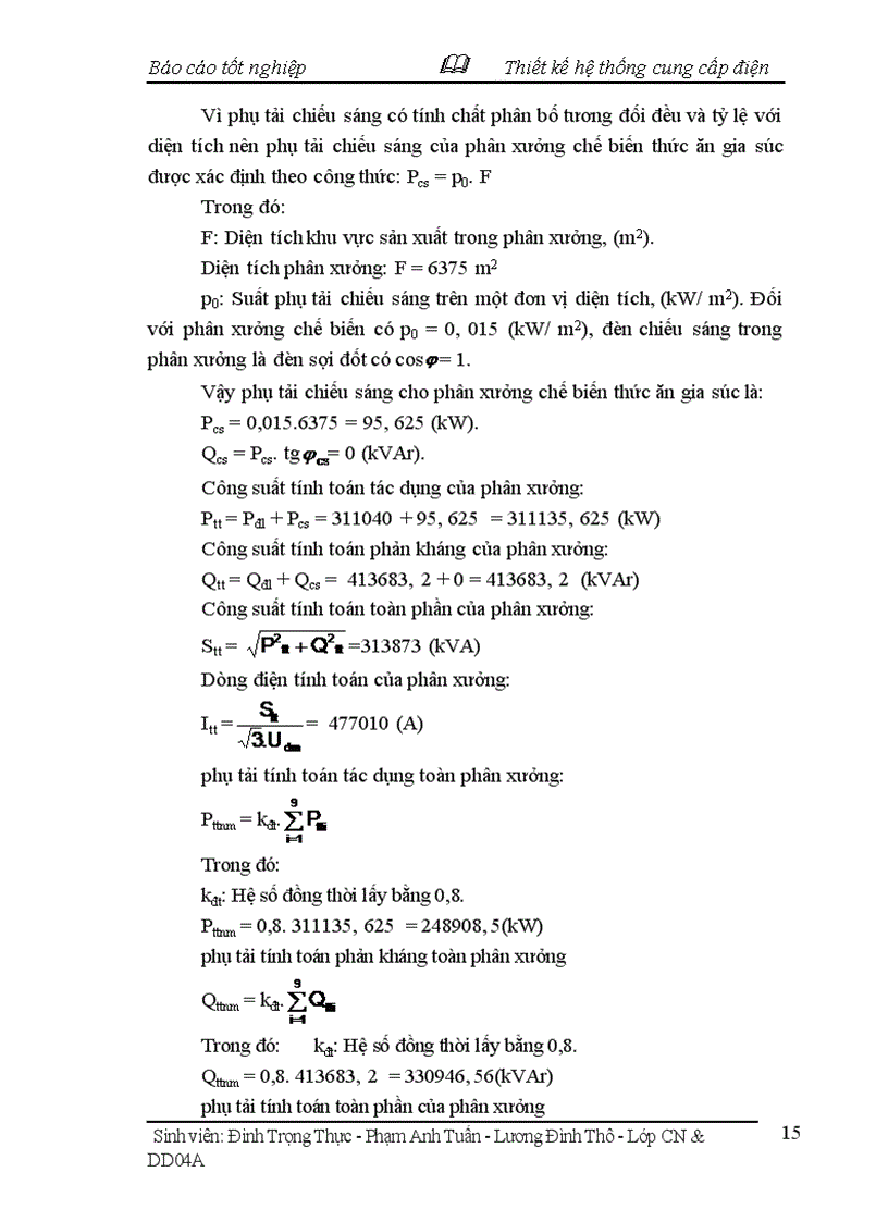 image for page Thiết kế chọn thiết bị lắp đặt hệ thống cung cấp điện cho một xưởng chế biến thức ăn gia súc