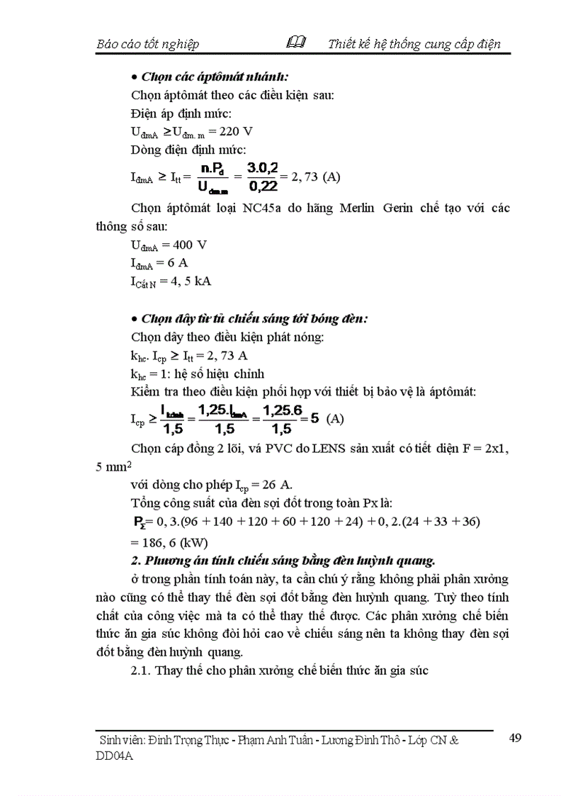 image for page Thiết kế chọn thiết bị lắp đặt hệ thống cung cấp điện cho một xưởng chế biến thức ăn gia súc