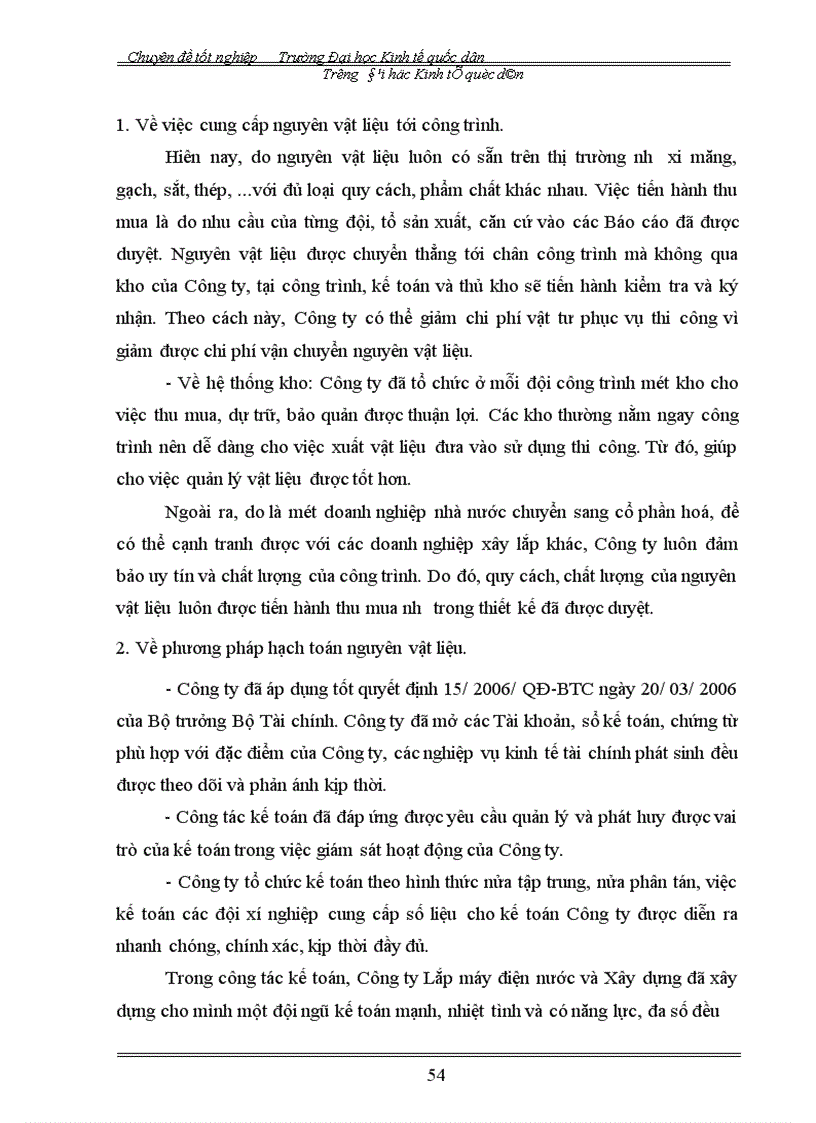 image for page Hoàn thiện hạch toán nguyên vật liệu, tại công ty cổ phần lắp máy điện nước và xây dựng