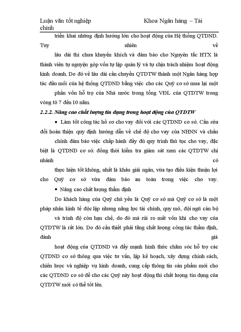 image for page Nâng cao hiệu quả hoạt động của Quỹ tín dụng nhân dân Trung ương