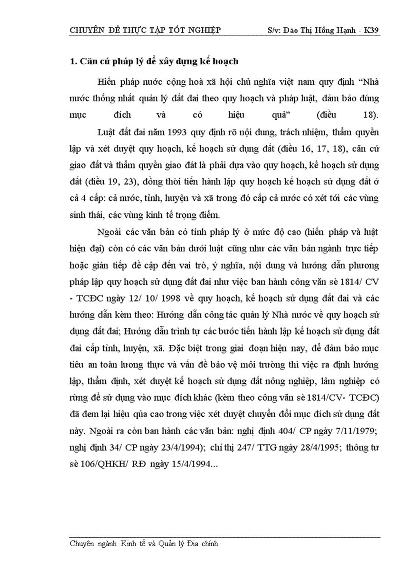 image for page Cơ sở khoa học của quy hoạch sử dụng đất đai huyện Lộc Bình- Tỉnh Lạng Sơn thời kỳ 2001- 2010