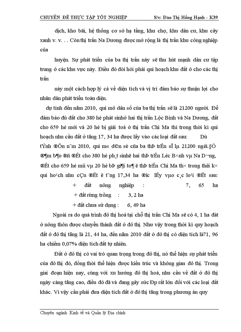 image for page Cơ sở khoa học của quy hoạch sử dụng đất đai huyện Lộc Bình- Tỉnh Lạng Sơn thời kỳ 2001- 2010