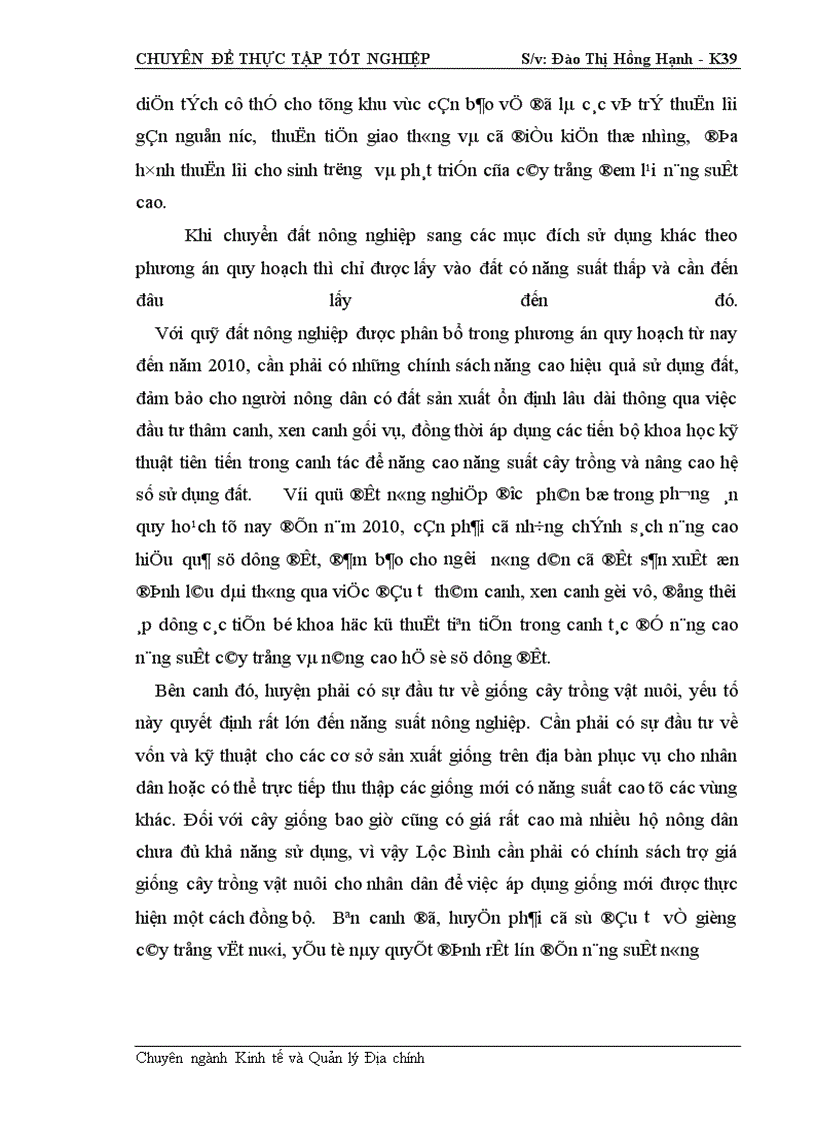 image for page Cơ sở khoa học của quy hoạch sử dụng đất đai huyện Lộc Bình- Tỉnh Lạng Sơn thời kỳ 2001- 2010