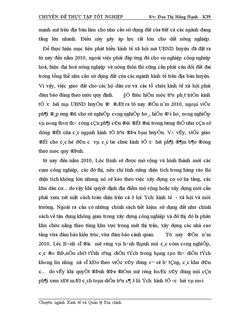 image for page Cơ sở khoa học của quy hoạch sử dụng đất đai huyện Lộc Bình- Tỉnh Lạng Sơn thời kỳ 2001- 2010