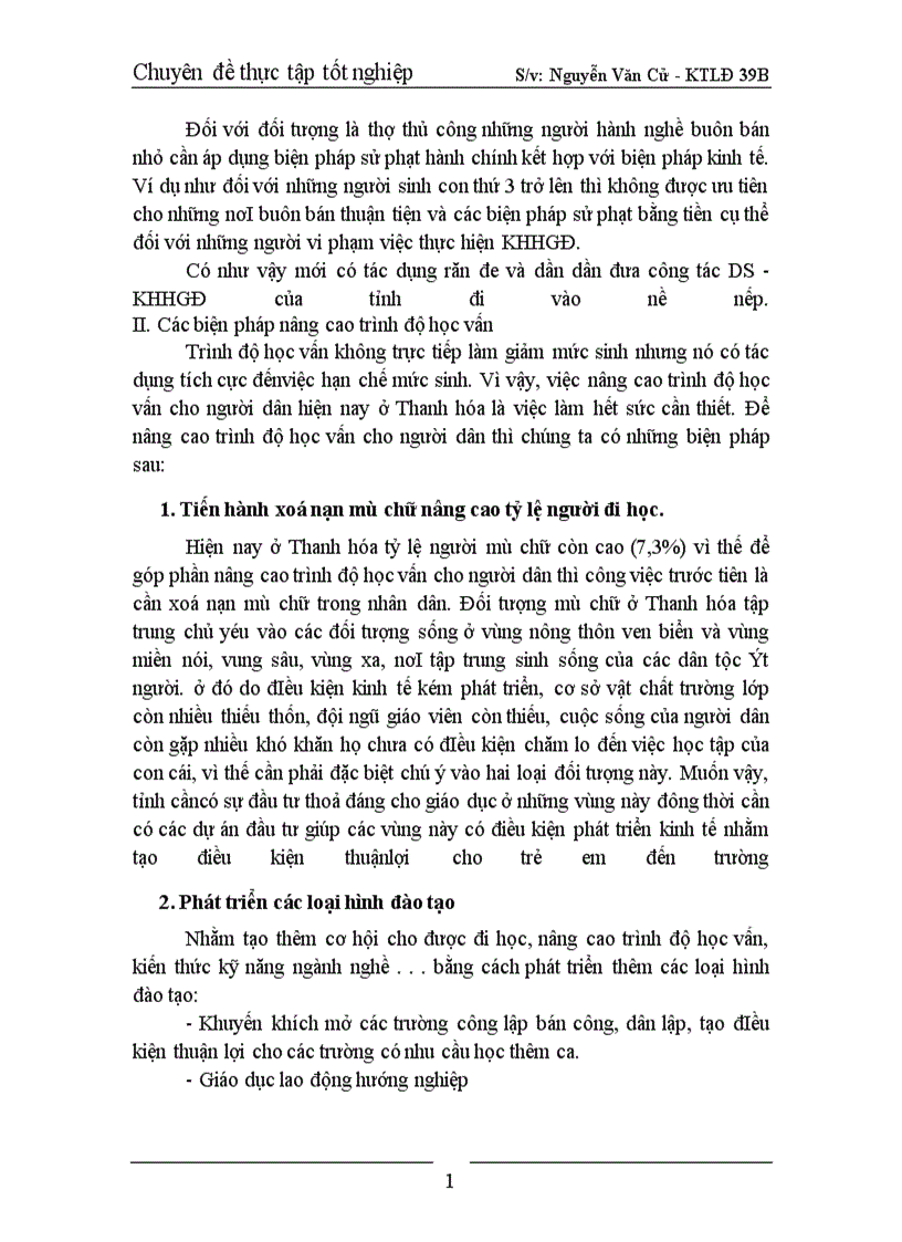 image for page Nghiên cứu sự ảnh hưởng của trình độ học vấn đến mức sinh ở tỉnh Thanh Hoá
