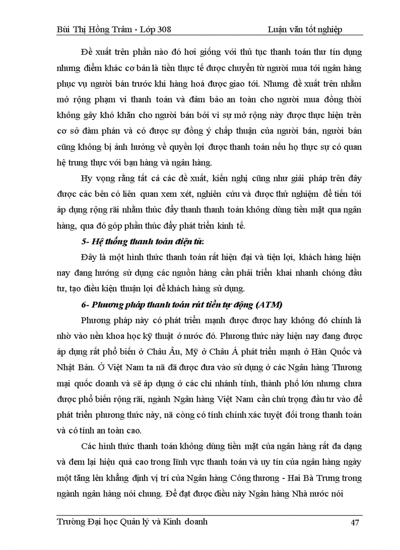 image for page Vấn đề mở rộng và hoàn thiện công tác thanh toán không dùng tiền mặt tại ngân hàng công thương chi nhánh Hai Bà Trưng-Hà Nội